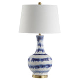 Branch 30.5" Striped Ceramic/Metal LED Table Lamp