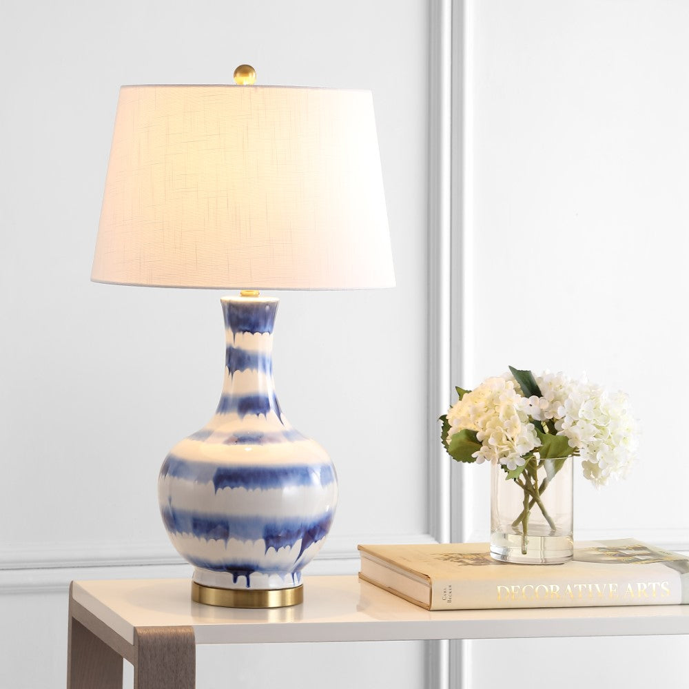 Branch 30.5" Striped Ceramic/Metal LED Table Lamp