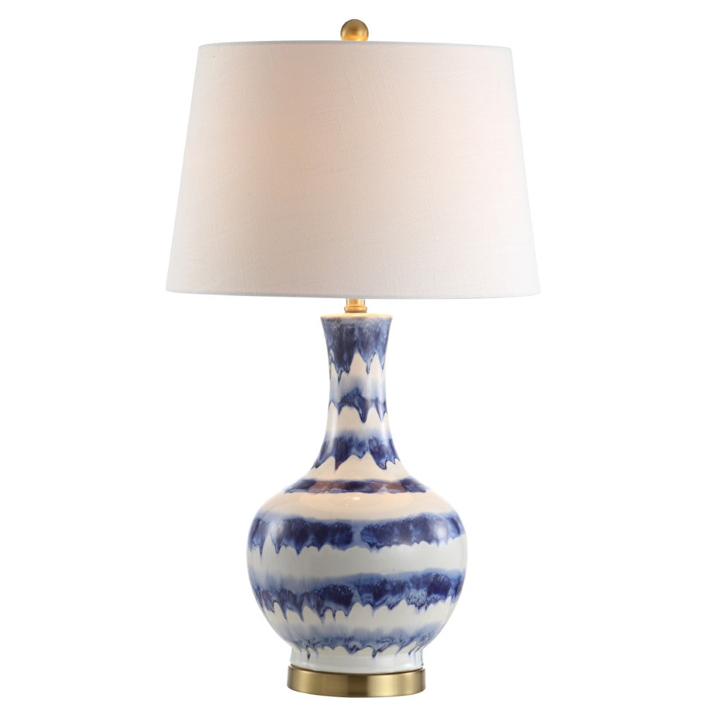 Branch 30.5" Striped Ceramic/Metal LED Table Lamp