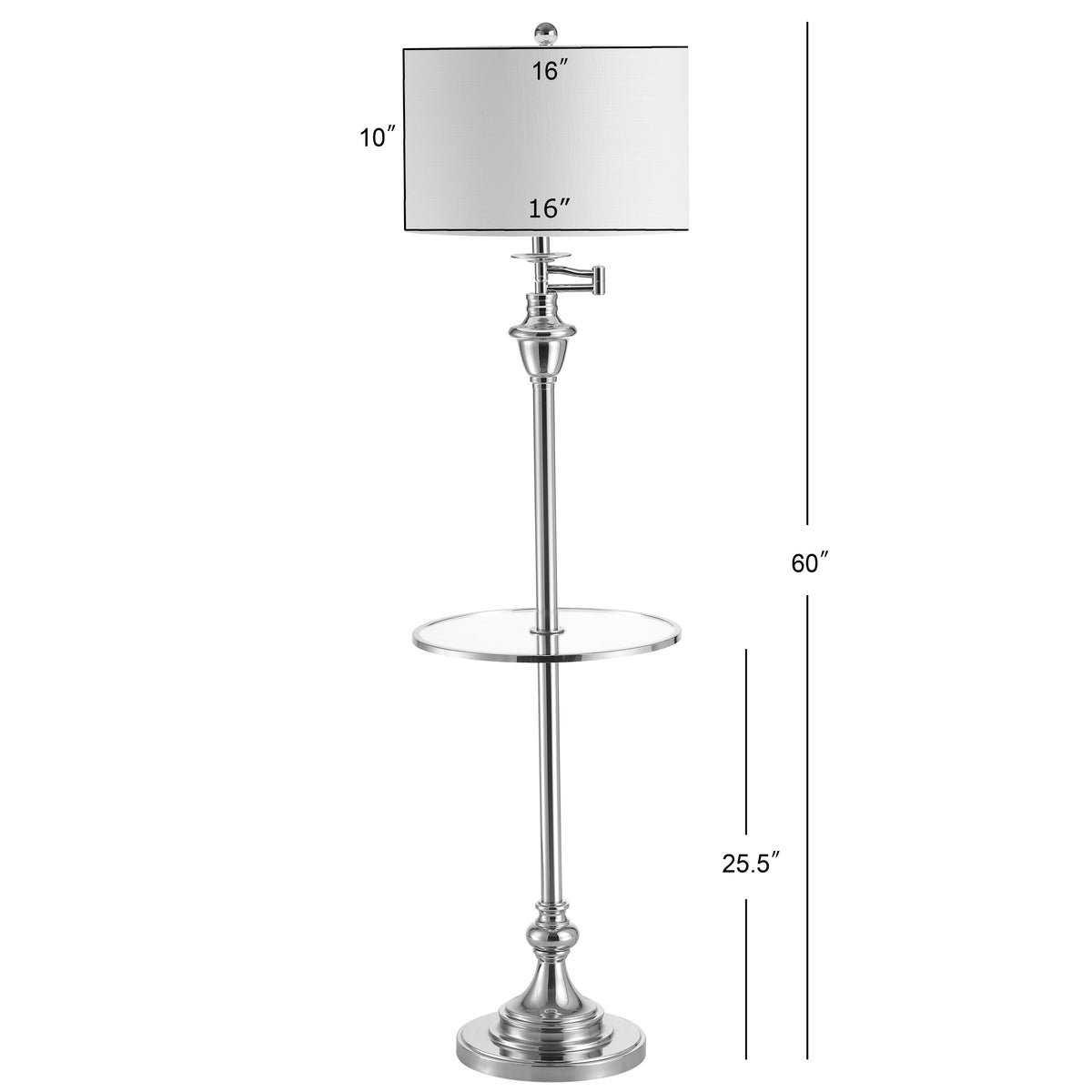 Iris 60" Metal/Glass LED Side and Floor Lamp