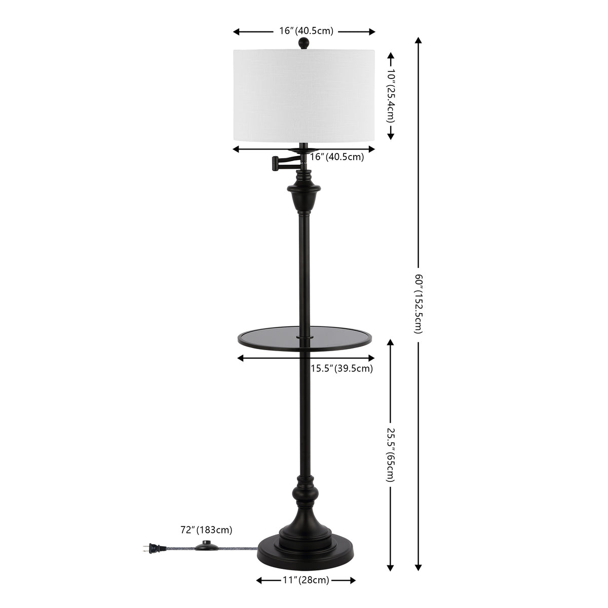 Iris 60" Metal/Glass LED Side and Floor Lamp