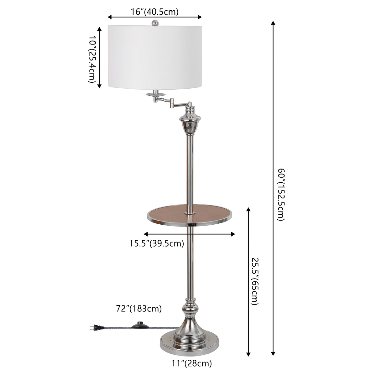 Iris 60" Metal/Glass LED Side and Floor Lamp