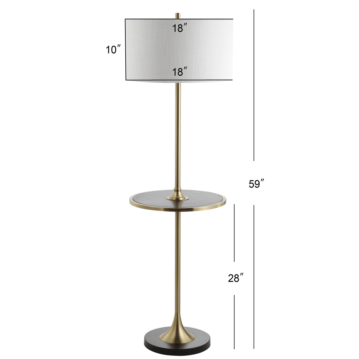 Jamari 59" Metal/Wood LED Floor Lamp with Table