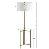 Brooklyn 59" Metal/Glass LED Side Table and Floor Lamp