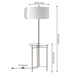 Brooklyn 59" Metal/Glass LED Side Table and Floor Lamp