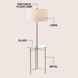 Brooklyn 59" Metal/Glass LED Side Table and Floor Lamp