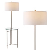 Brooklyn 59" Metal/Glass LED Side Table and Floor Lamp
