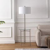 Brooklyn 59" Metal/Glass LED Side Table and Floor Lamp