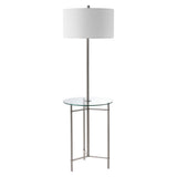Brooklyn 59" Metal/Glass LED Side Table and Floor Lamp
