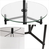 Brooklyn 59" Metal/Glass LED Side Table and Floor Lamp