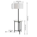 Brooklyn 59" Metal/Glass LED Side Table and Floor Lamp