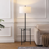 Brooklyn 59" Metal/Glass LED Side Table and Floor Lamp