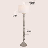 Kassandra 61.5" Resin Spindle LED Floor Lamp