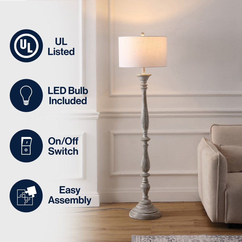 Kassandra 61.5" Resin Spindle LED Floor Lamp