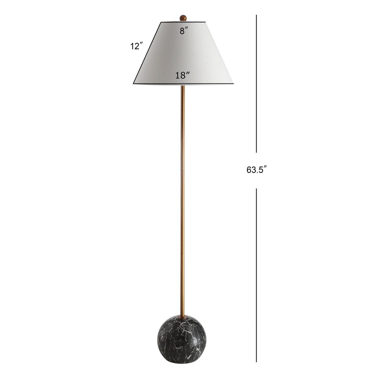 Downing 63.5" Minimalist Resin/Metal LED Floor Lamp