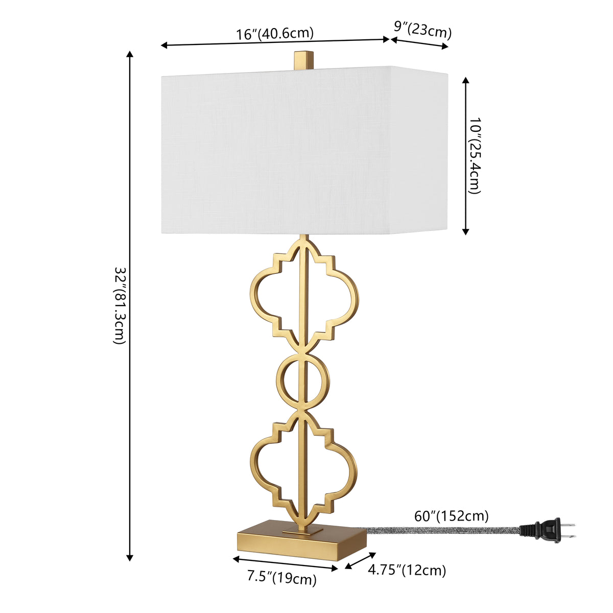 Carnegie 32" Iron Ogee Trellis Modern LED USB Table Lamp