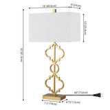 Carnegie 32" Iron Ogee Trellis Modern LED USB Table Lamp