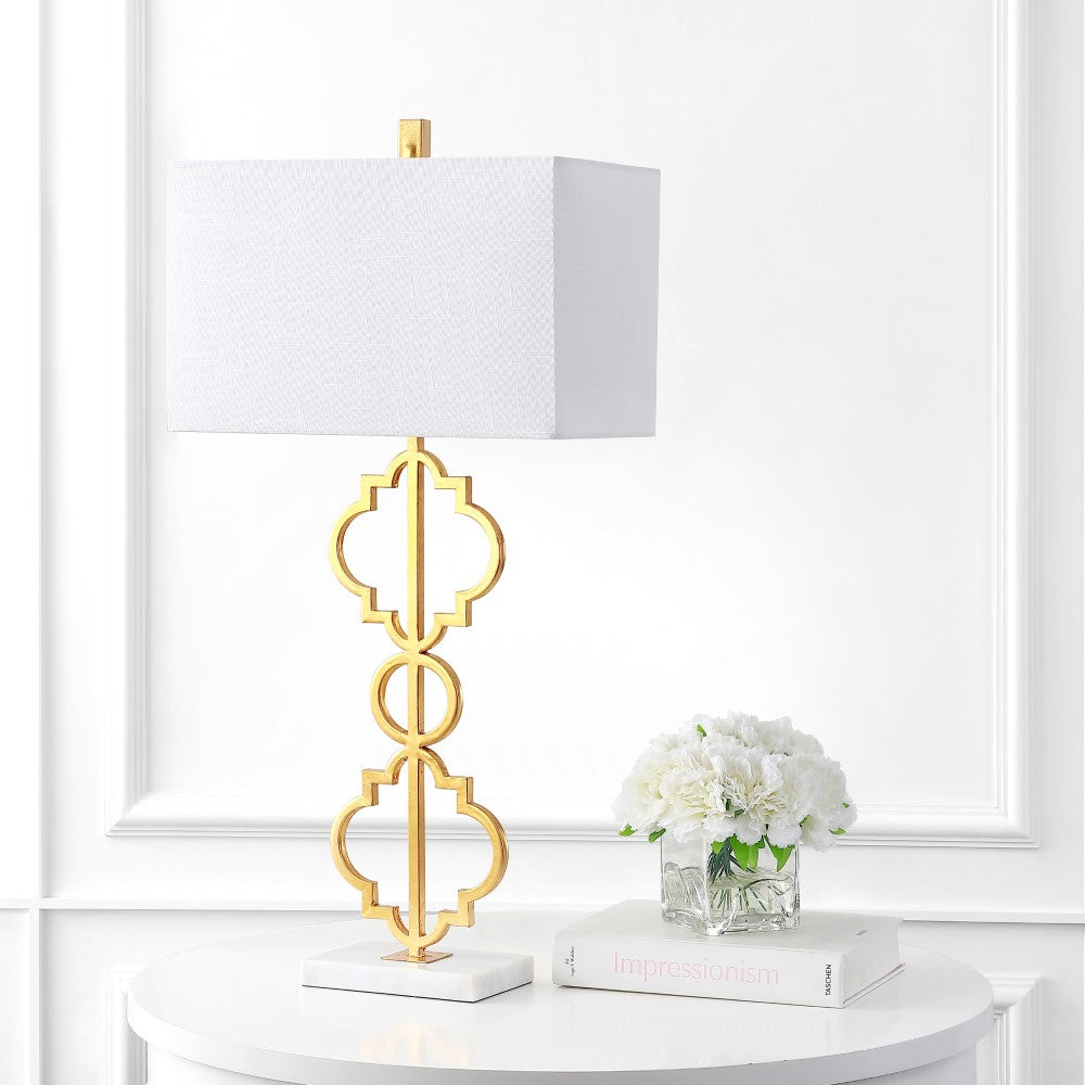 Lindbergh 32" Iron Ogee Trellis Modern LED Table Lamp