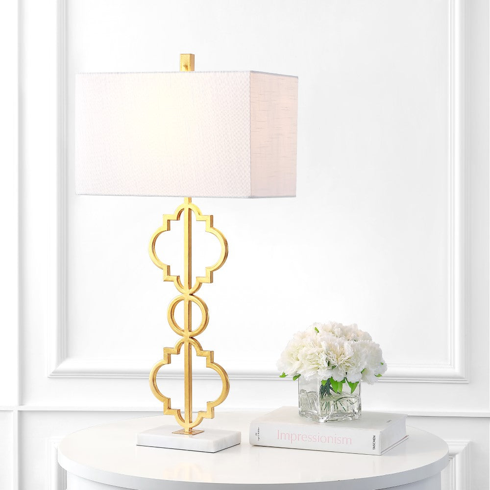 Lindbergh 32" Iron Ogee Trellis Modern LED Table Lamp