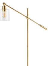 Mary Classic 60" Iron/Seeded Glass Adjustable Head Modern LED Floor Lamp