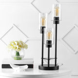 Jackson Modern 20.5" Iron/Seeded Glass Modern Industrial LED Table Lamp