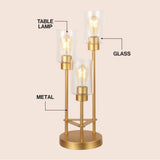 Jackson Modern 20.5" Iron/Seeded Glass Modern Industrial LED Table Lamp