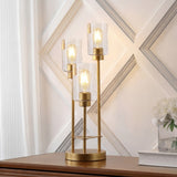 Jackson Modern 20.5" Iron/Seeded Glass Modern Industrial LED Table Lamp