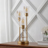 Jackson Modern 20.5" Iron/Seeded Glass Modern Industrial LED Table Lamp