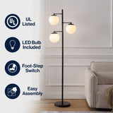 Vintage Brass 66" Modern Vintage Iron LED Floor Lamp