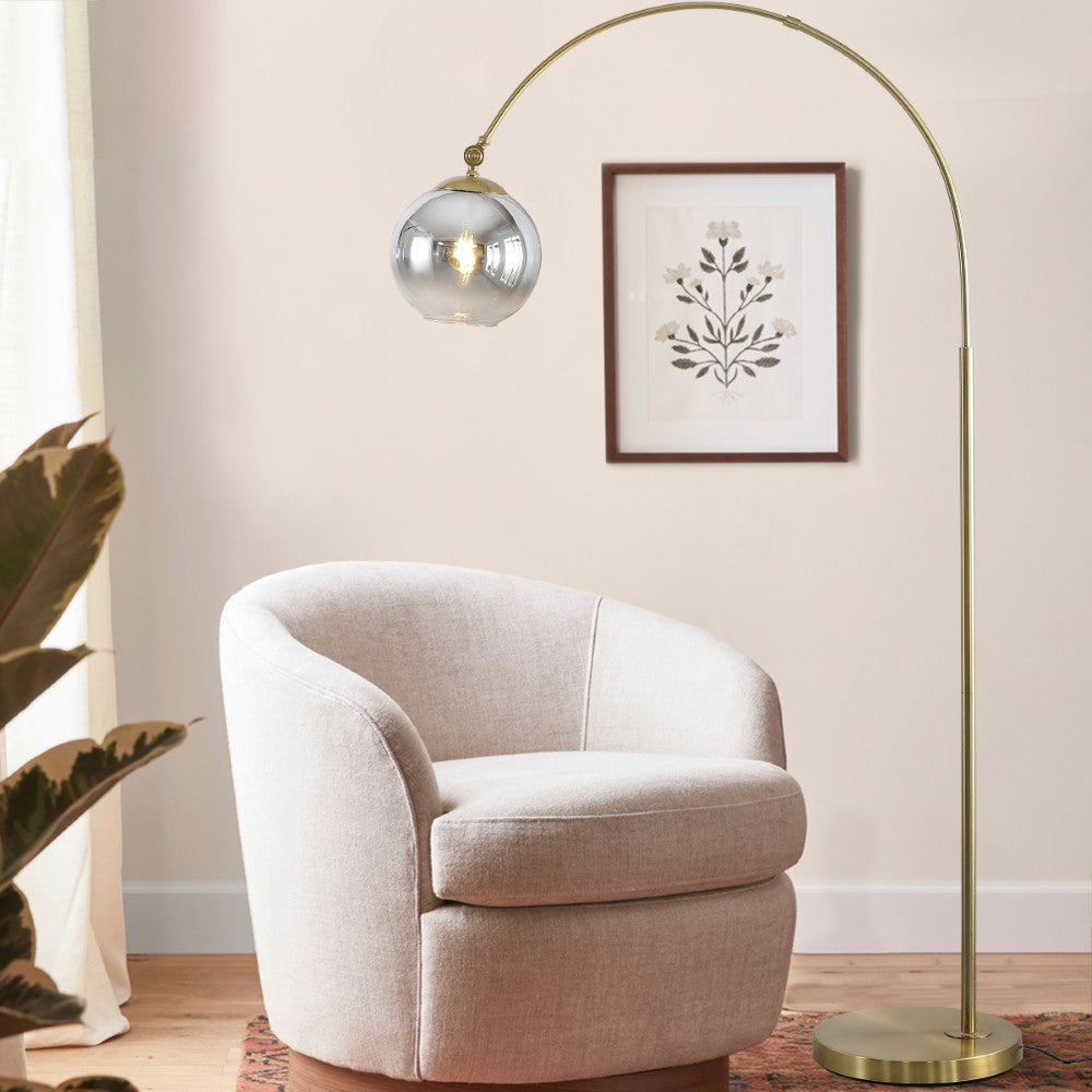 Basque Arc 71" Coastal Vintage Iron LED Floor Lamp