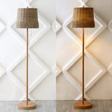 Pigadee 61" Coastal Bohemian Iron/Rattan LED Floor Lamp with Pull-Chain