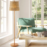 Pigadee 61" Coastal Bohemian Iron/Rattan LED Floor Lamp with Pull-Chain