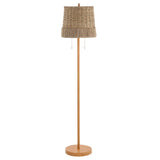 Pigadee 61" Coastal Bohemian Iron/Rattan LED Floor Lamp with Pull-Chain