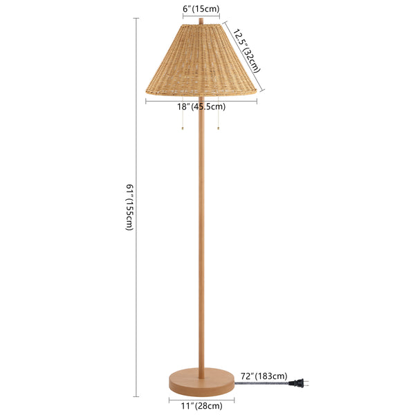 Dimension Image Brown Wood Finish / 2 Light