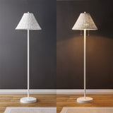 Rattan 61" Coastal Bohemian Iron/Rattan LED Floor Lamp with Pull-Chain