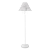 Rattan 61" Coastal Bohemian Iron/Rattan LED Floor Lamp with Pull-Chain