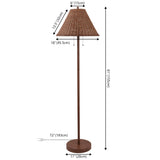 Rattan 61" Coastal Bohemian Iron/Rattan LED Floor Lamp with Pull-Chain