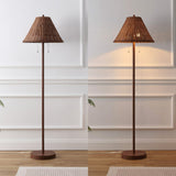 Rattan 61" Coastal Bohemian Iron/Rattan LED Floor Lamp with Pull-Chain