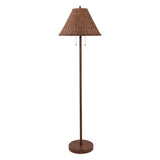 Rattan 61" Coastal Bohemian Iron/Rattan LED Floor Lamp with Pull-Chain