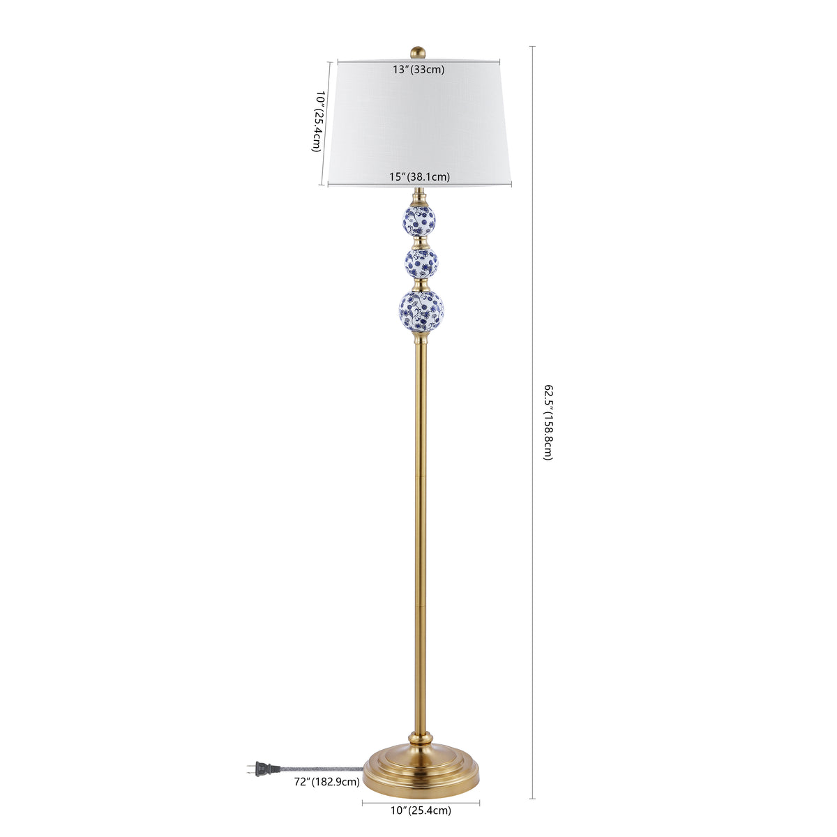 Jaxon 62.5" Classic Midcentury Iron LED Floor Lamp