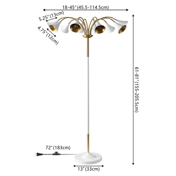 Dimension Image White/Brass Gold