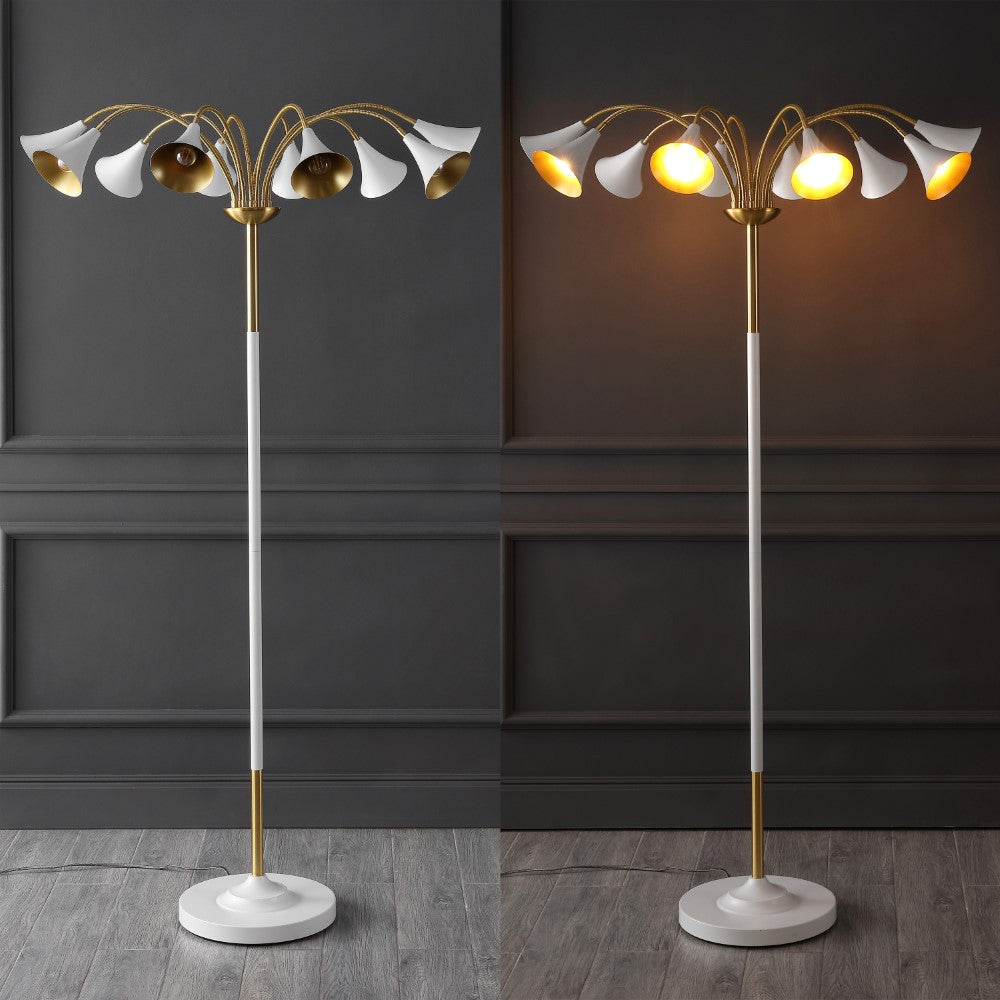 Cone 61" 10-Light Mid-Century Modern Iron Medusa Multi Head LED Floor Lamp