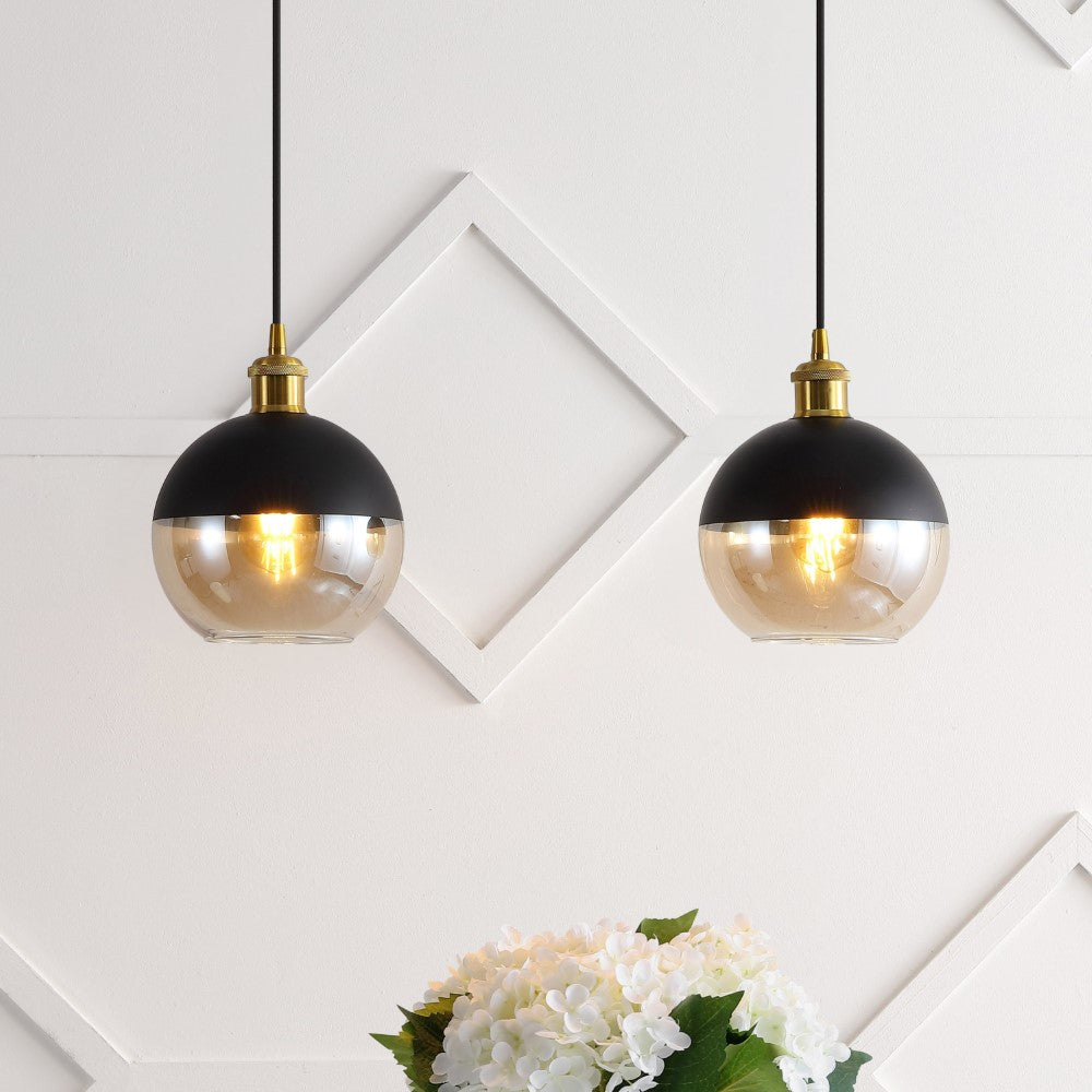 Amaryllis 7.5" Adjustable Drop Globe Metal/Glass LED Pendant