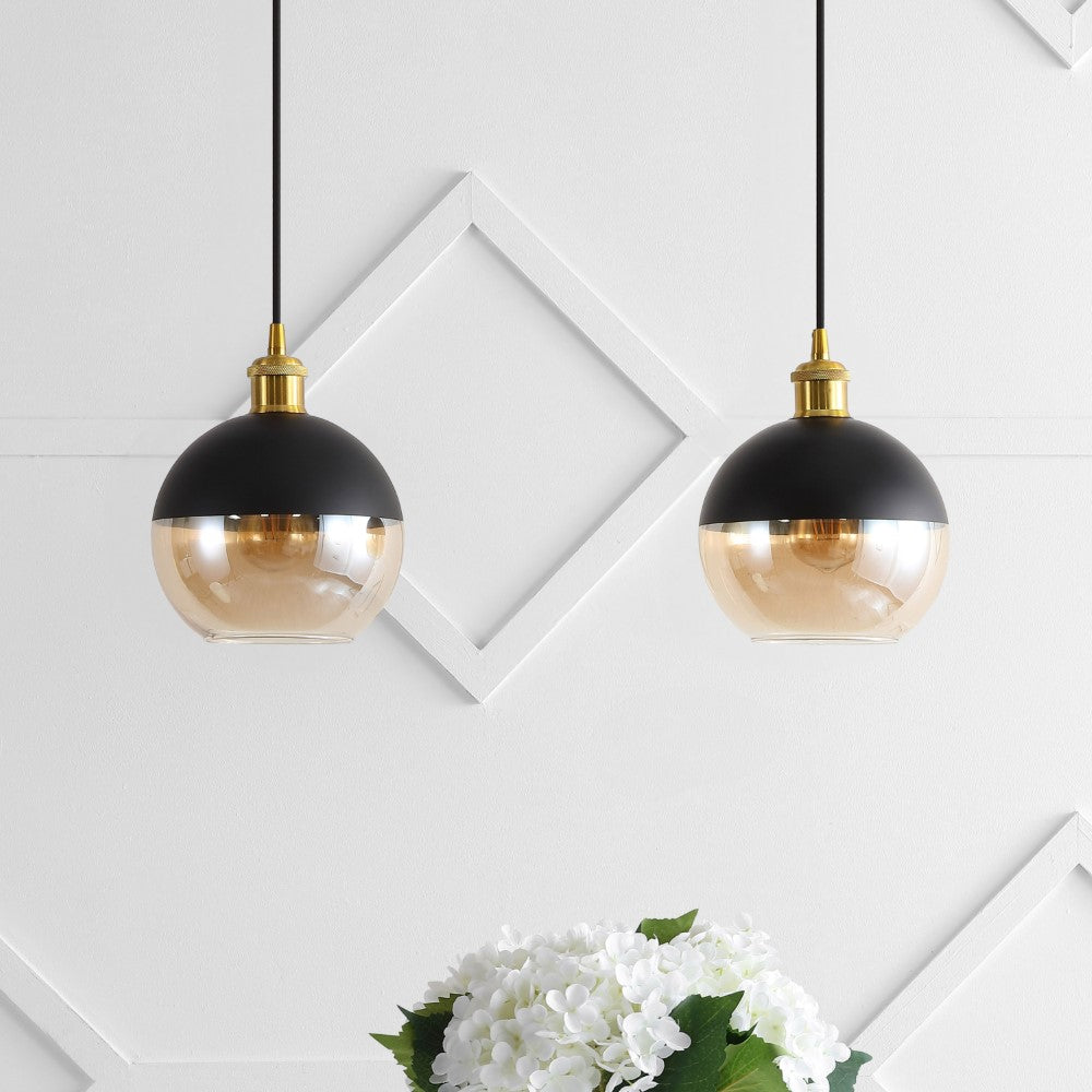 Amaryllis 7.5" Adjustable Drop Globe Metal/Glass LED Pendant
