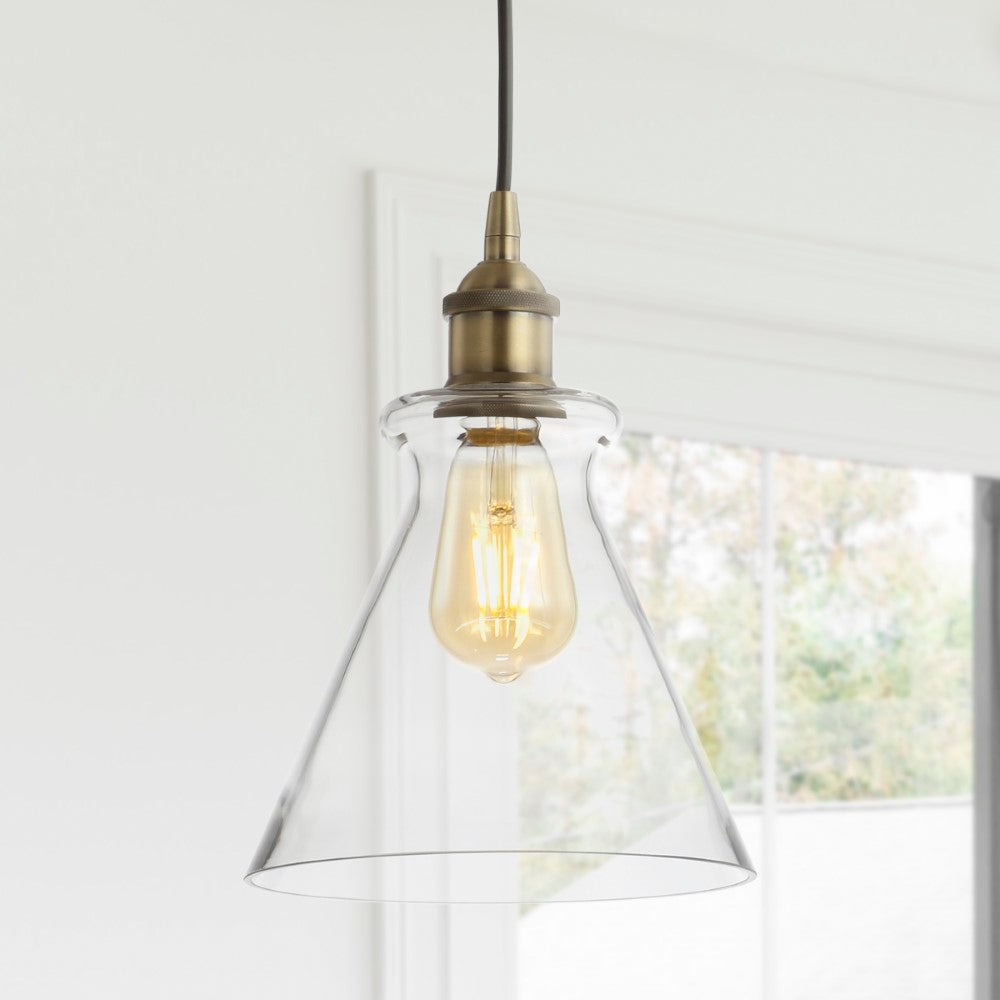 Alstroemeria 7.5" Adjustable Drop Metal/Glass LED Pendant