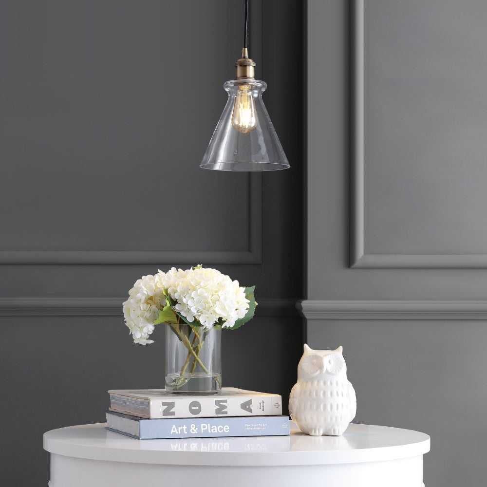 Alstroemeria 7.5" Adjustable Drop Metal/Glass LED Pendant