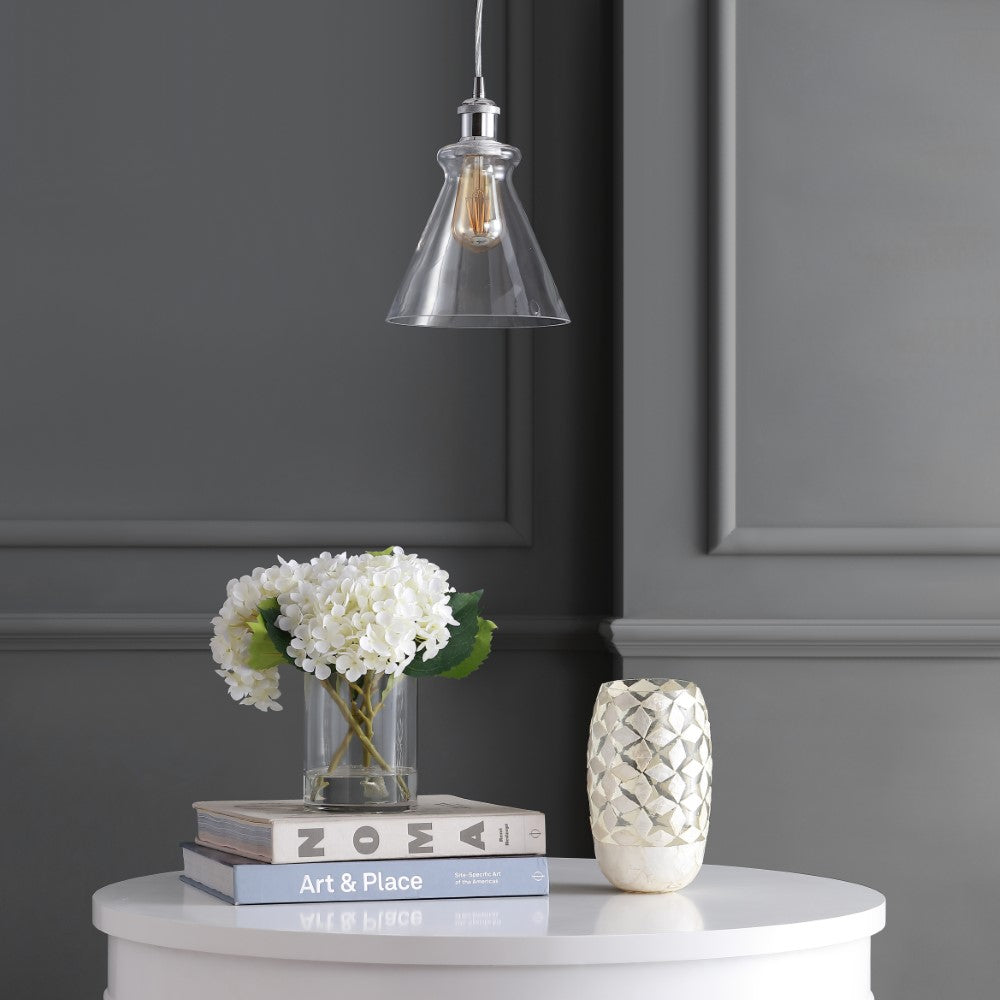 Alstroemeria 7.5" Adjustable Drop Metal/Glass LED Pendant