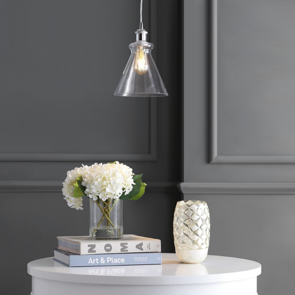 Alstroemeria 7.5" Adjustable Drop Metal/Glass LED Pendant