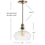 Bellflower Adjustable Drop Metal/Glass LED Pendant