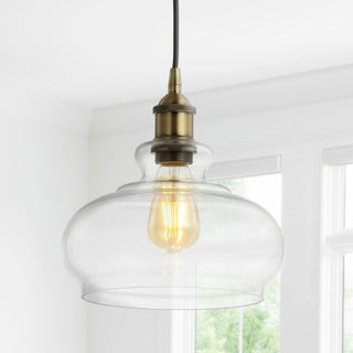 Bellflower Adjustable Drop Metal/Glass LED Pendant
